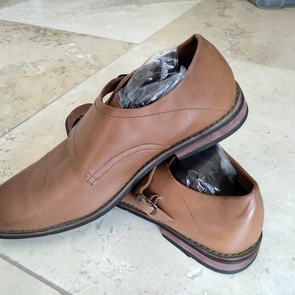Darby Shoes Double Monk Slip-On Dress Leather Upper Mens US Size 9 Brown. main image 6